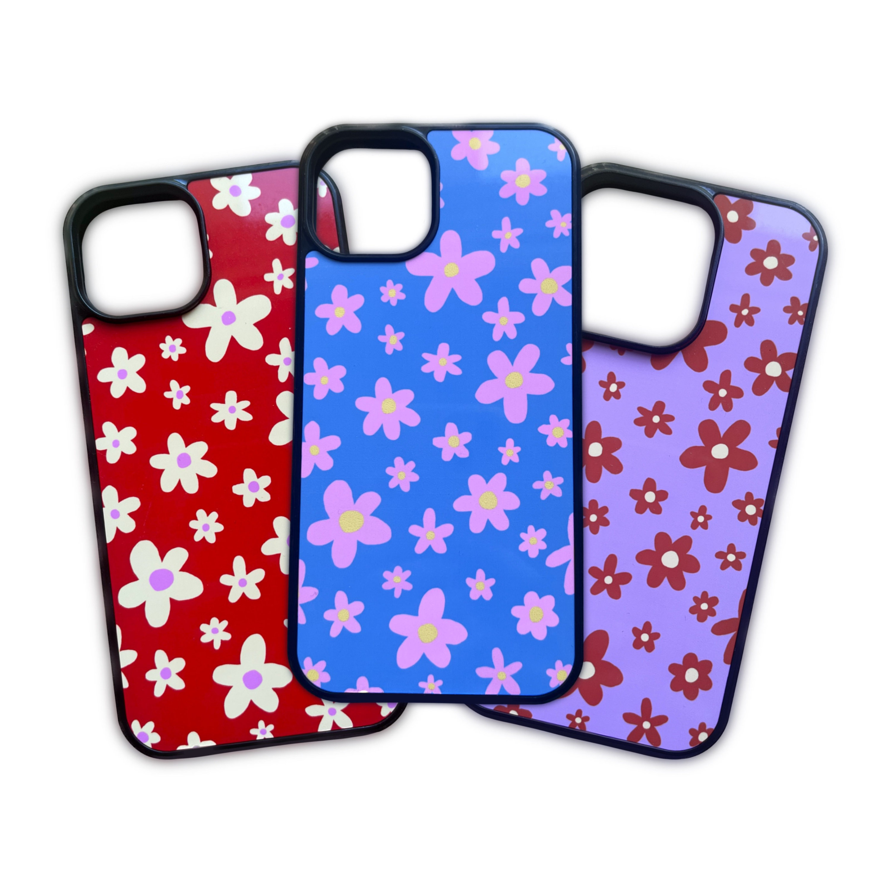 Blue, Purple, and Red Flower Phone Cases || iPhone Case || Pattern Phone Case