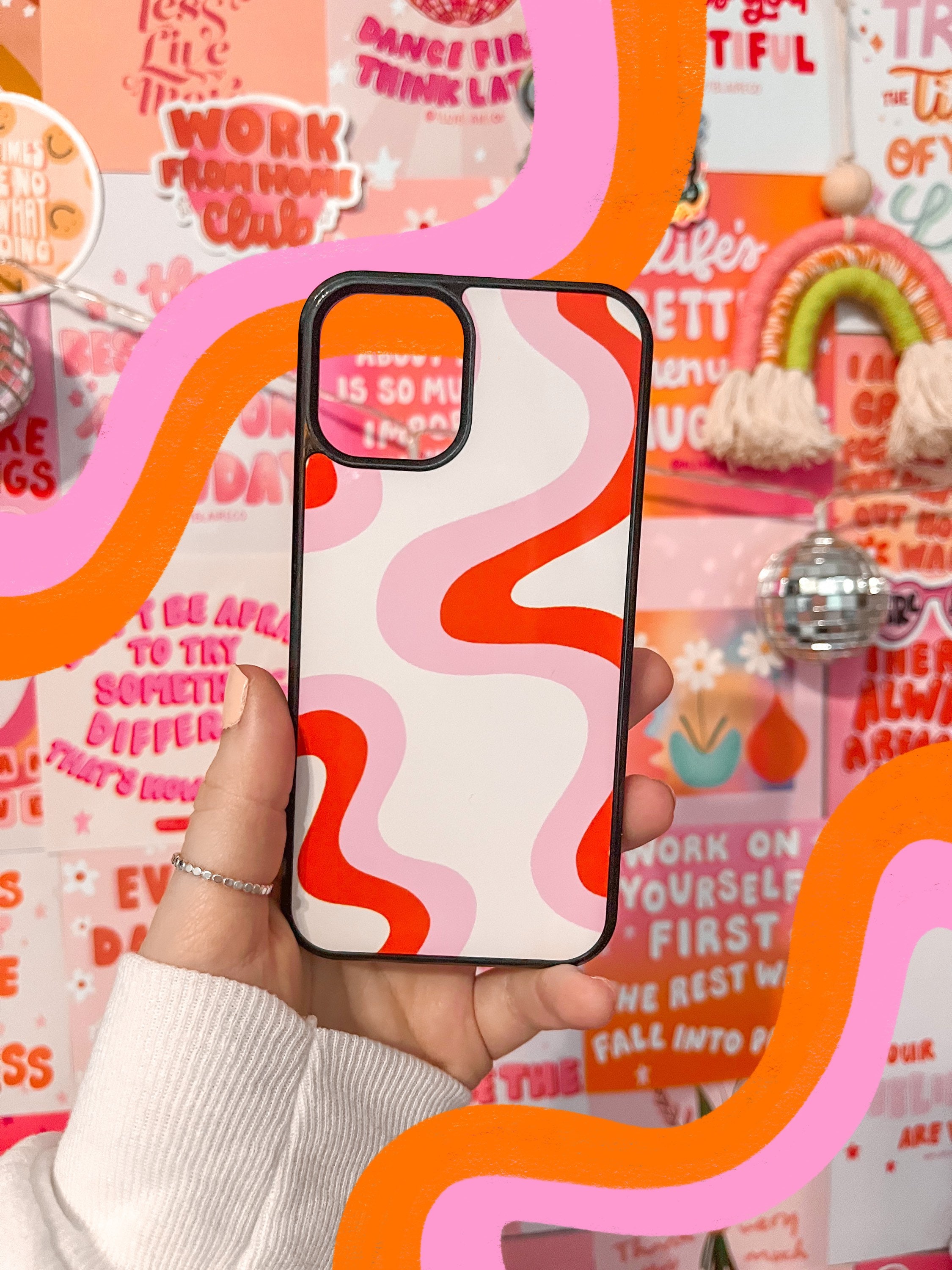 Pink & Orange Swirl Phone Case || iPhone Case || Pattern Phone Case